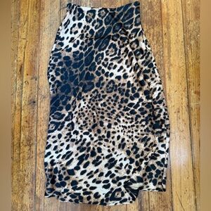 Forever 21  leopard midi silk skirt